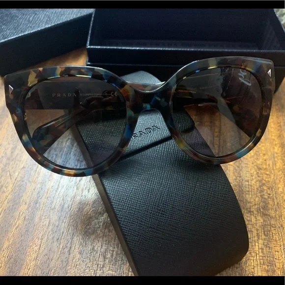 New in Box! Prada Cat Eye Sunglasses (brown/blue) Prada Women main image 3